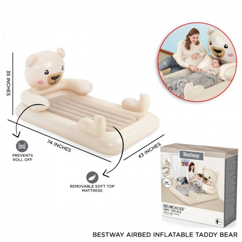Bestway 67712 Inflatable Dreamchaser Children Teddy Bear Airbed 